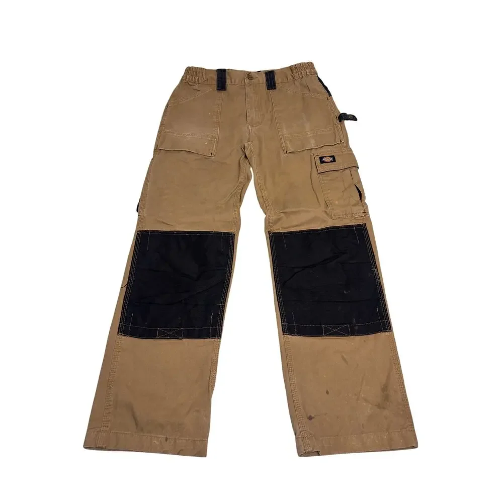Dickies Double Knee Carpenter Work Pants Brown Black 32 Y2K Distressed